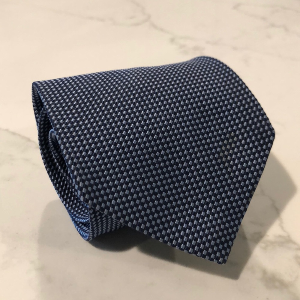 Harold Powell Blue Small Checkered Tie